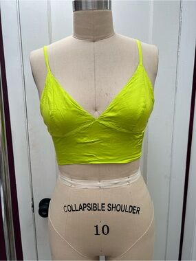 Aerie Neon Lime Ruched Bralette